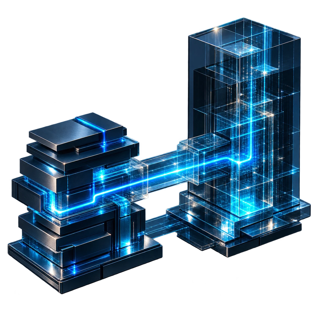 Two engineering environments joined by a continuous delivery bridge